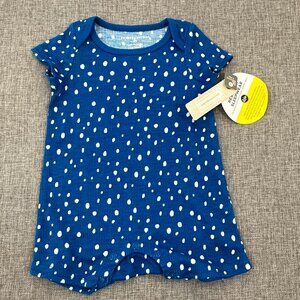 NEW! Baby Peyton & Parker Jumpsuit Blue 3 mths Short Sleeve Sleepwear Polka Dots